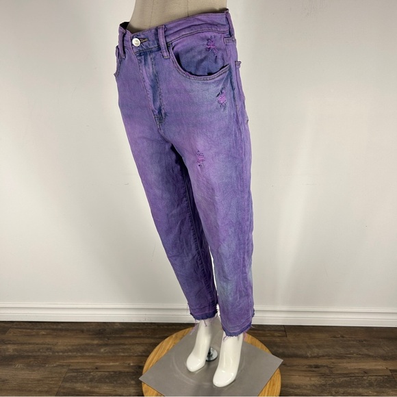 Hudson KASS Purple Distressed Jeans 27x28 - Picture 3 of 13